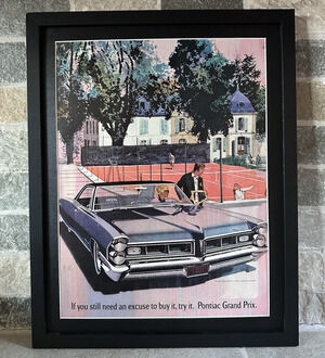 Framed Vintage 1965 Pontiac Grand Prix Car Ad Still Need an Excuse